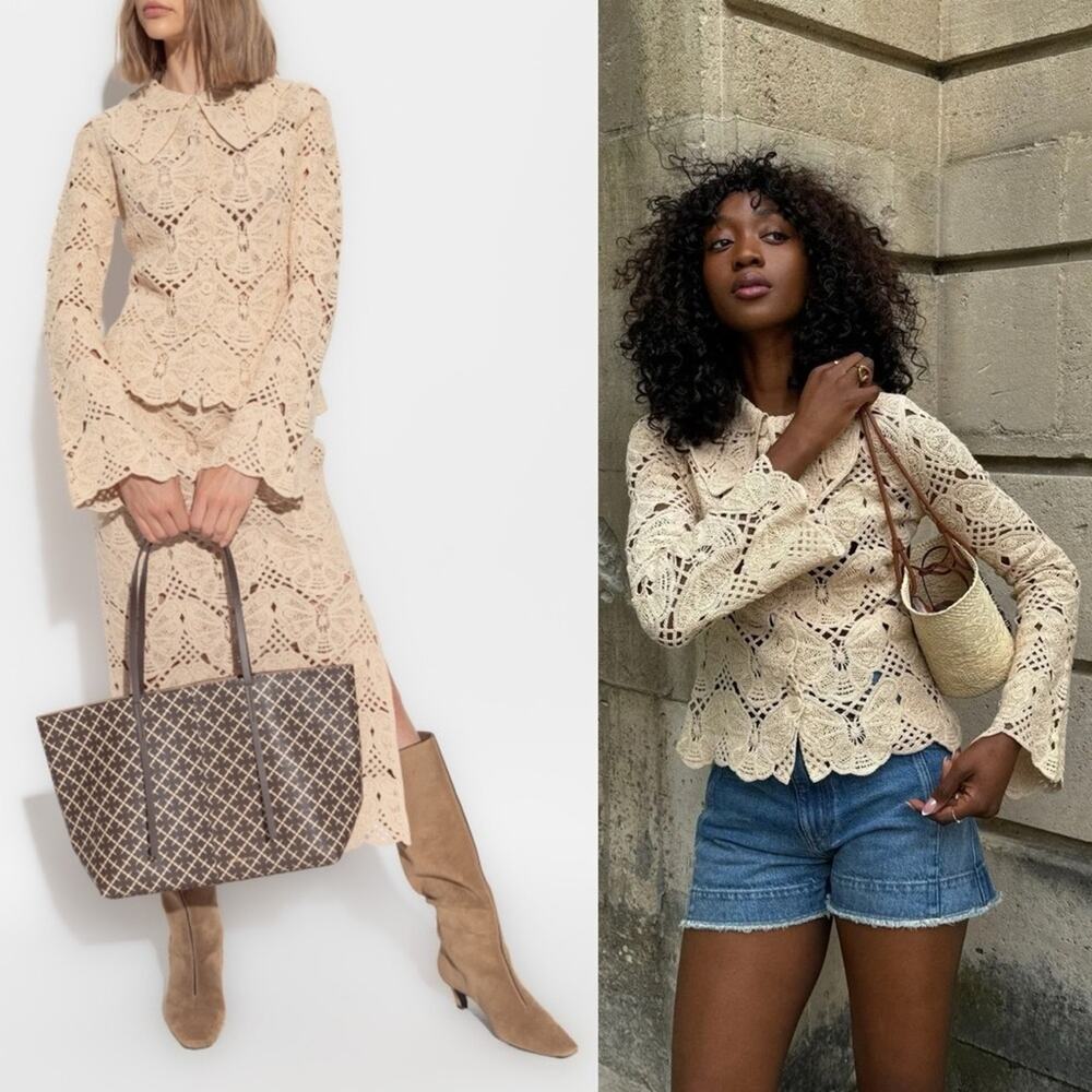 BY MALENE BIRGER Crochet Gwenevere Cardigan Small NWOT